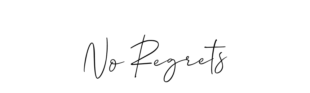 Make a beautiful signature design for name No Regrets. With this signature (Allison_Script) style, you can create a handwritten signature for free. No Regrets signature style 2 images and pictures png