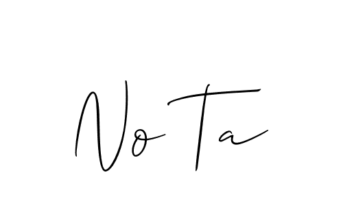 Make a beautiful signature design for name No Ta. With this signature (Allison_Script) style, you can create a handwritten signature for free. No Ta signature style 2 images and pictures png