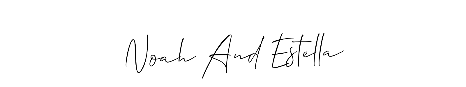 if you are searching for the best signature style for your name Noah And Estella. so please give up your signature search. here we have designed multiple signature styles  using Allison_Script. Noah And Estella signature style 2 images and pictures png