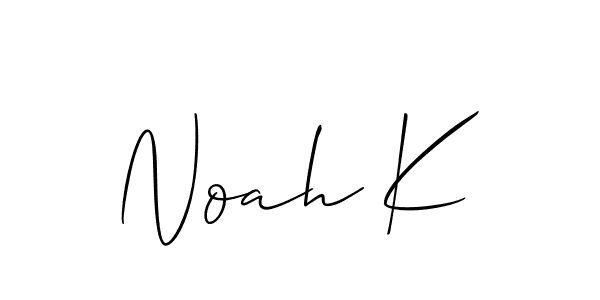 if you are searching for the best signature style for your name Noah K. so please give up your signature search. here we have designed multiple signature styles  using Allison_Script. Noah K signature style 2 images and pictures png