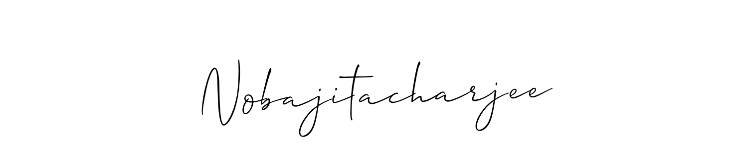 Use a signature maker to create a handwritten signature online. With this signature software, you can design (Allison_Script) your own signature for name Nobajitacharjee. Nobajitacharjee signature style 2 images and pictures png