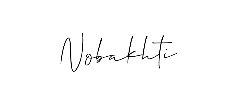 How to Draw Nobakhti signature style? Allison_Script is a latest design signature styles for name Nobakhti. Nobakhti signature style 2 images and pictures png