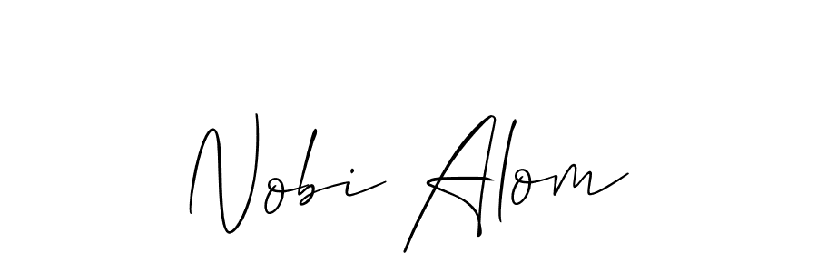 The best way (Allison_Script) to make a short signature is to pick only two or three words in your name. The name Nobi Alom include a total of six letters. For converting this name. Nobi Alom signature style 2 images and pictures png