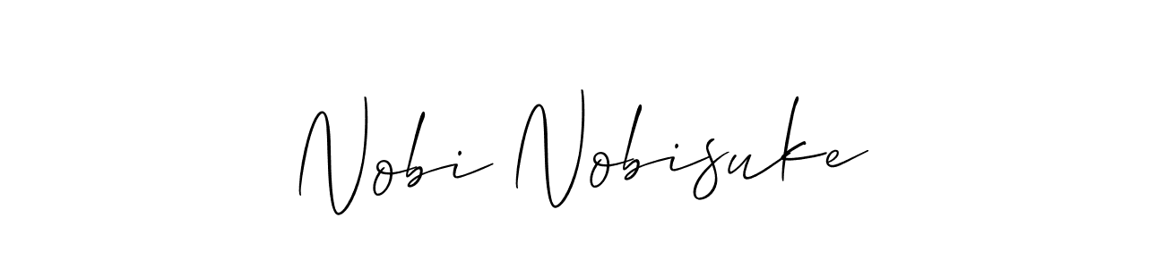 Allison_Script is a professional signature style that is perfect for those who want to add a touch of class to their signature. It is also a great choice for those who want to make their signature more unique. Get Nobi Nobisuke name to fancy signature for free. Nobi Nobisuke signature style 2 images and pictures png