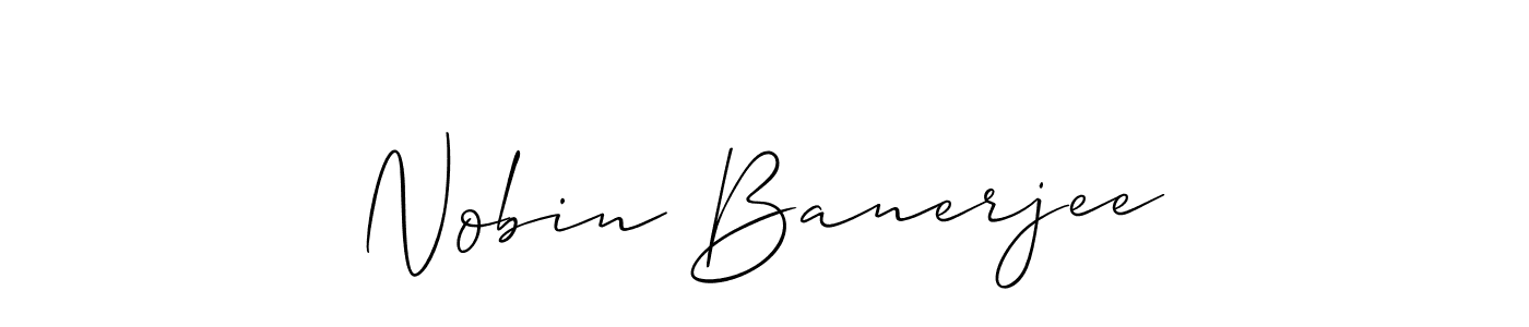 Use a signature maker to create a handwritten signature online. With this signature software, you can design (Allison_Script) your own signature for name Nobin Banerjee. Nobin Banerjee signature style 2 images and pictures png