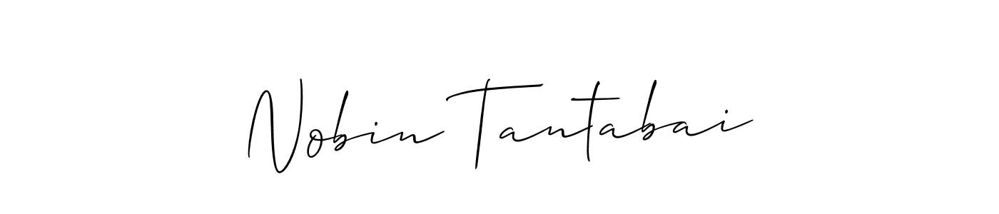 Nobin Tantabai stylish signature style. Best Handwritten Sign (Allison_Script) for my name. Handwritten Signature Collection Ideas for my name Nobin Tantabai. Nobin Tantabai signature style 2 images and pictures png
