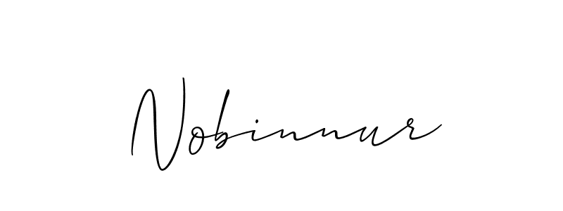 Use a signature maker to create a handwritten signature online. With this signature software, you can design (Allison_Script) your own signature for name Nobinnur. Nobinnur signature style 2 images and pictures png