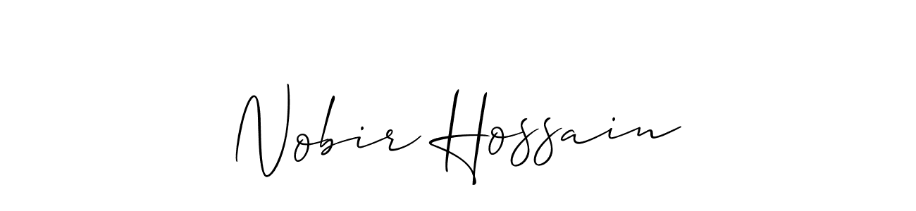 How to make Nobir Hossain name signature. Use Allison_Script style for creating short signs online. This is the latest handwritten sign. Nobir Hossain signature style 2 images and pictures png