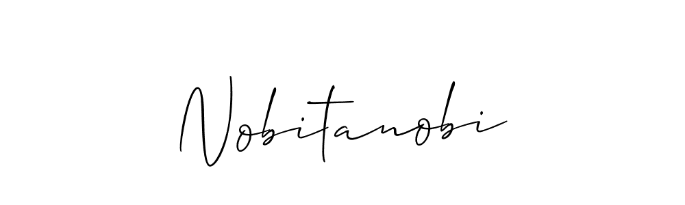 Allison_Script is a professional signature style that is perfect for those who want to add a touch of class to their signature. It is also a great choice for those who want to make their signature more unique. Get Nobitanobi name to fancy signature for free. Nobitanobi signature style 2 images and pictures png