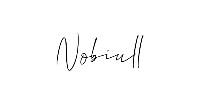 Use a signature maker to create a handwritten signature online. With this signature software, you can design (Allison_Script) your own signature for name Nobiull. Nobiull signature style 2 images and pictures png