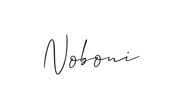 The best way (Allison_Script) to make a short signature is to pick only two or three words in your name. The name Noboni include a total of six letters. For converting this name. Noboni signature style 2 images and pictures png