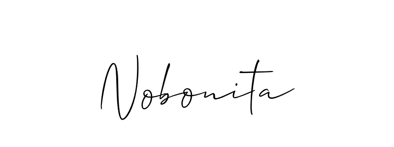 It looks lik you need a new signature style for name Nobonita. Design unique handwritten (Allison_Script) signature with our free signature maker in just a few clicks. Nobonita signature style 2 images and pictures png