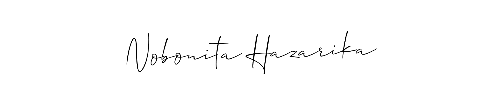 Also we have Nobonita Hazarika name is the best signature style. Create professional handwritten signature collection using Allison_Script autograph style. Nobonita Hazarika signature style 2 images and pictures png