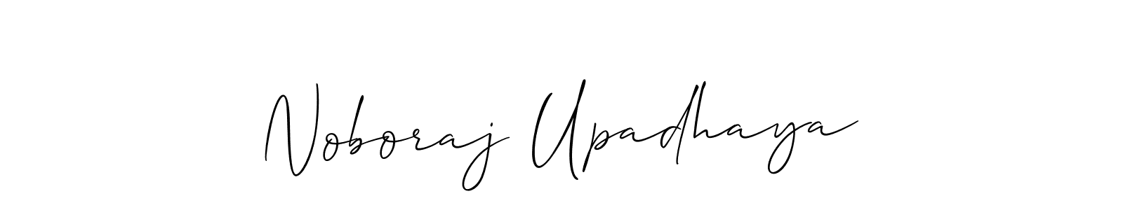 The best way (Allison_Script) to make a short signature is to pick only two or three words in your name. The name Noboraj Upadhaya include a total of six letters. For converting this name. Noboraj Upadhaya signature style 2 images and pictures png