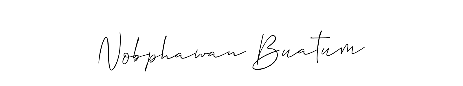 Make a short Nobphawan Buatum signature style. Manage your documents anywhere anytime using Allison_Script. Create and add eSignatures, submit forms, share and send files easily. Nobphawan Buatum signature style 2 images and pictures png