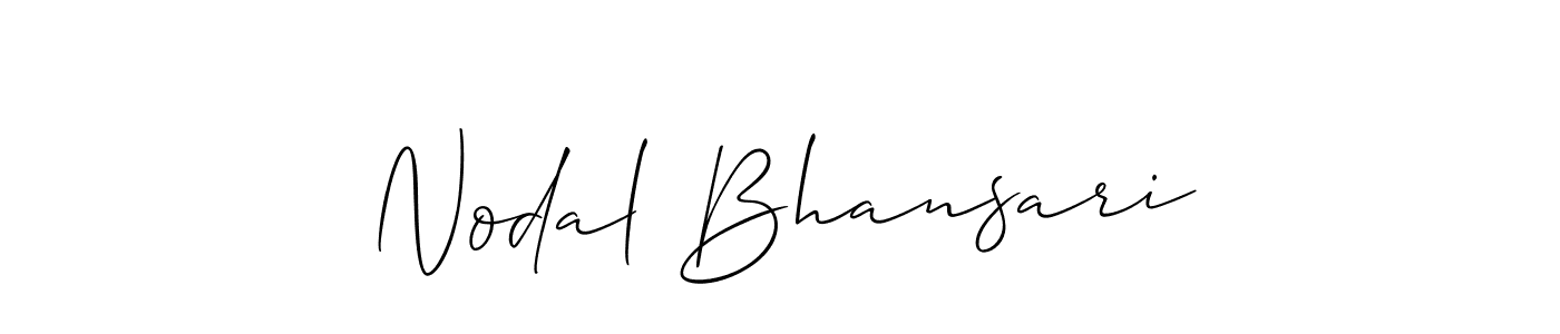 How to make Nodal Bhansari name signature. Use Allison_Script style for creating short signs online. This is the latest handwritten sign. Nodal Bhansari signature style 2 images and pictures png
