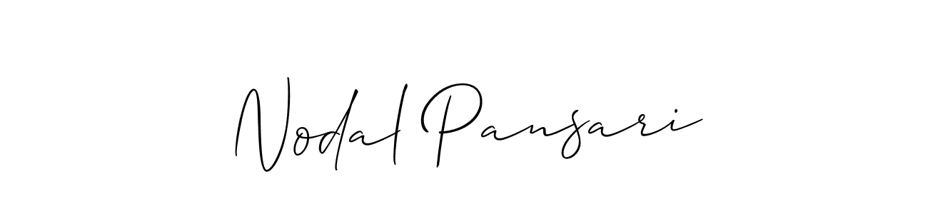 Also You can easily find your signature by using the search form. We will create Nodal Pansari name handwritten signature images for you free of cost using Allison_Script sign style. Nodal Pansari signature style 2 images and pictures png