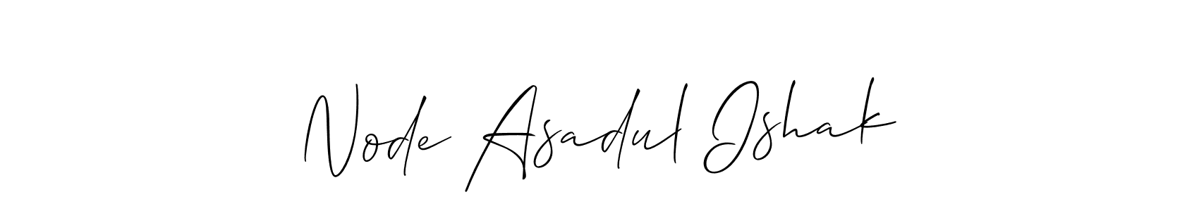 This is the best signature style for the Node Asadul Ishak name. Also you like these signature font (Allison_Script). Mix name signature. Node Asadul Ishak signature style 2 images and pictures png