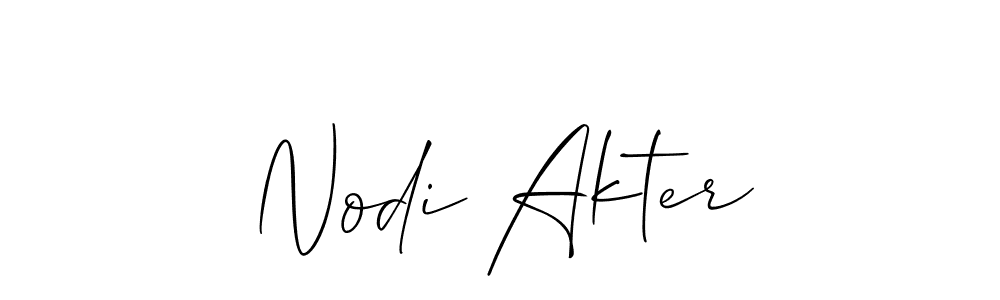 Use a signature maker to create a handwritten signature online. With this signature software, you can design (Allison_Script) your own signature for name Nodi Akter. Nodi Akter signature style 2 images and pictures png
