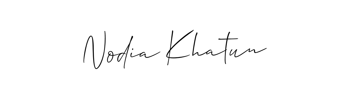 How to make Nodia Khatun name signature. Use Allison_Script style for creating short signs online. This is the latest handwritten sign. Nodia Khatun signature style 2 images and pictures png