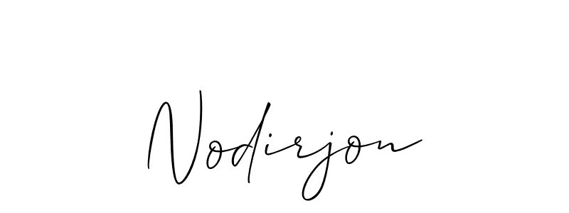 How to make Nodirjon signature? Allison_Script is a professional autograph style. Create handwritten signature for Nodirjon name. Nodirjon signature style 2 images and pictures png