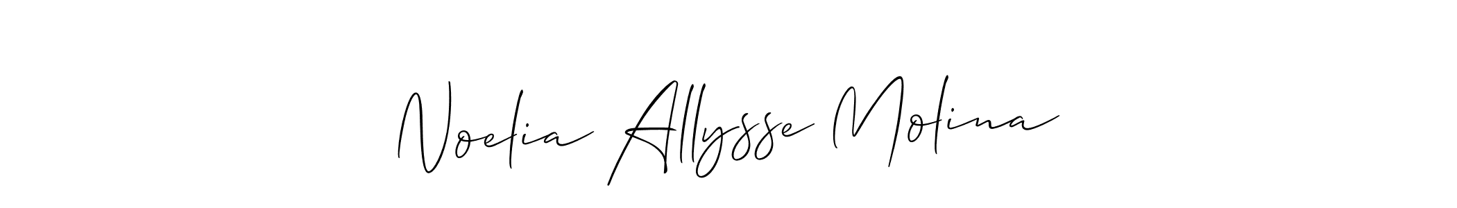 How to make Noelia Allysse Molina name signature. Use Allison_Script style for creating short signs online. This is the latest handwritten sign. Noelia Allysse Molina signature style 2 images and pictures png