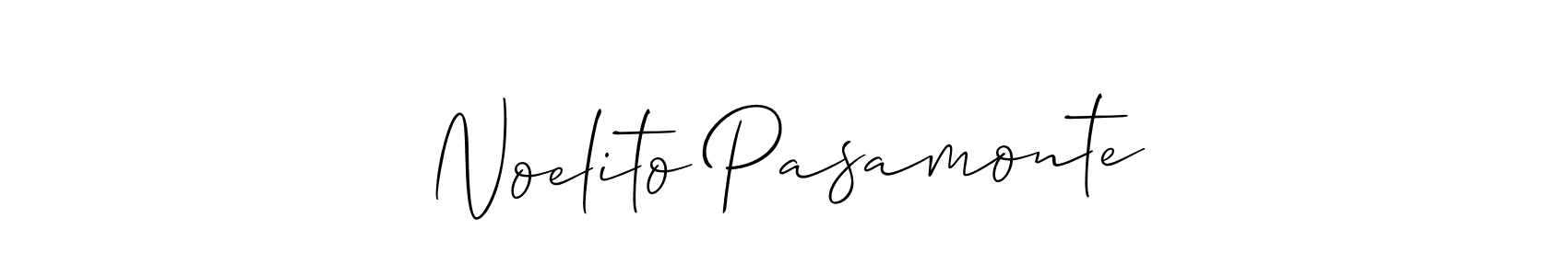 How to make Noelito Pasamonte name signature. Use Allison_Script style for creating short signs online. This is the latest handwritten sign. Noelito Pasamonte signature style 2 images and pictures png