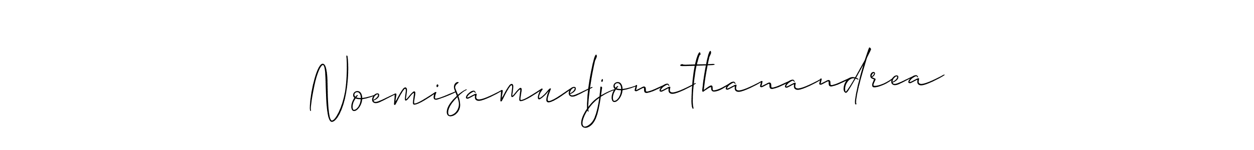 Make a beautiful signature design for name Noemisamueljonathanandrea. With this signature (Allison_Script) style, you can create a handwritten signature for free. Noemisamueljonathanandrea signature style 2 images and pictures png