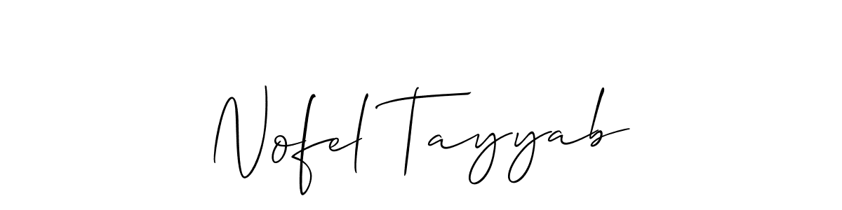 It looks lik you need a new signature style for name Nofel Tayyab. Design unique handwritten (Allison_Script) signature with our free signature maker in just a few clicks. Nofel Tayyab signature style 2 images and pictures png