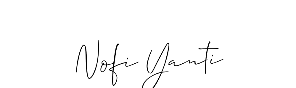 Make a beautiful signature design for name Nofi Yanti. With this signature (Allison_Script) style, you can create a handwritten signature for free. Nofi Yanti signature style 2 images and pictures png