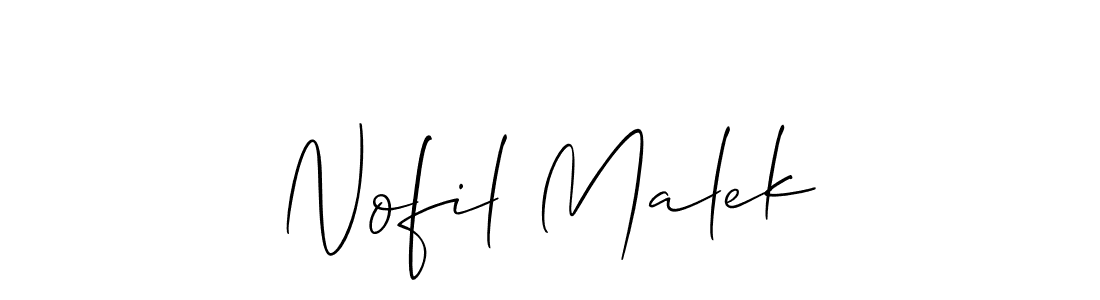 Allison_Script is a professional signature style that is perfect for those who want to add a touch of class to their signature. It is also a great choice for those who want to make their signature more unique. Get Nofil Malek name to fancy signature for free. Nofil Malek signature style 2 images and pictures png