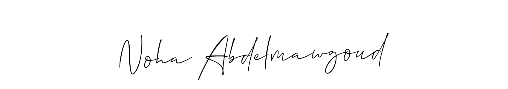 How to make Noha Abdelmawgoud name signature. Use Allison_Script style for creating short signs online. This is the latest handwritten sign. Noha Abdelmawgoud signature style 2 images and pictures png