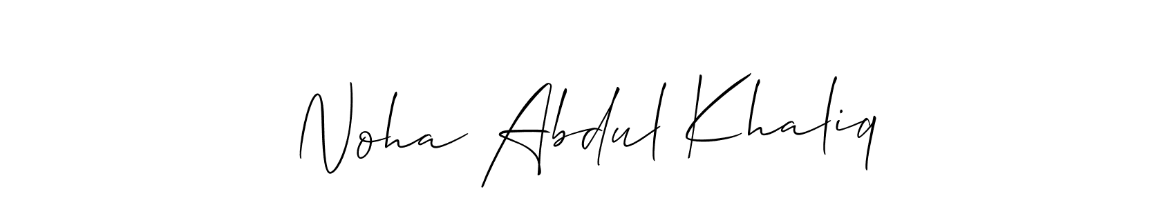 How to make Noha Abdul Khaliq signature? Allison_Script is a professional autograph style. Create handwritten signature for Noha Abdul Khaliq name. Noha Abdul Khaliq signature style 2 images and pictures png