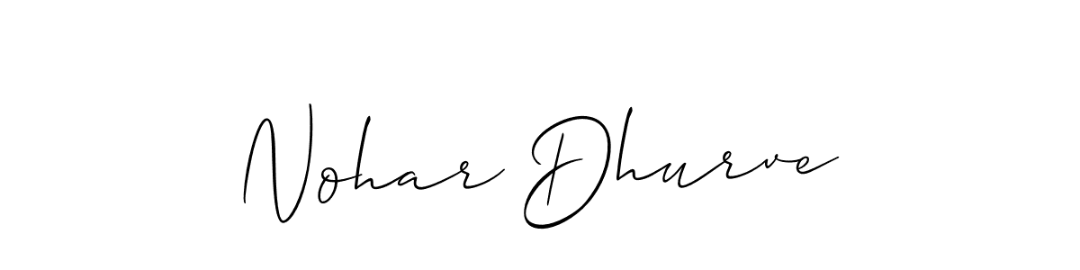 It looks lik you need a new signature style for name Nohar Dhurve. Design unique handwritten (Allison_Script) signature with our free signature maker in just a few clicks. Nohar Dhurve signature style 2 images and pictures png