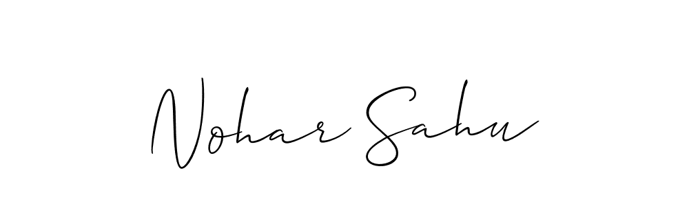 Allison_Script is a professional signature style that is perfect for those who want to add a touch of class to their signature. It is also a great choice for those who want to make their signature more unique. Get Nohar Sahu name to fancy signature for free. Nohar Sahu signature style 2 images and pictures png