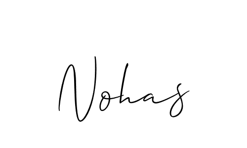 Use a signature maker to create a handwritten signature online. With this signature software, you can design (Allison_Script) your own signature for name Nohas. Nohas signature style 2 images and pictures png