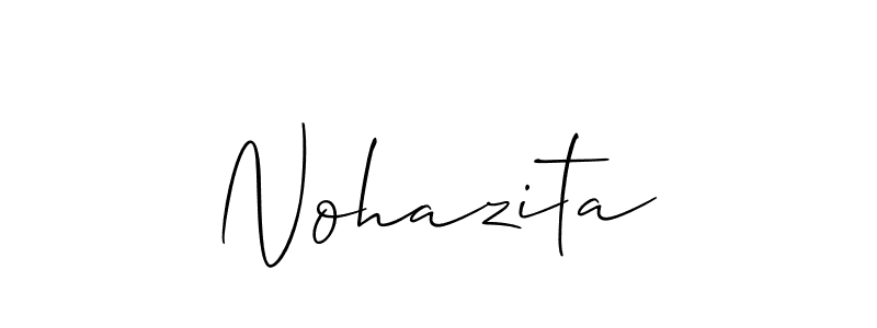 Make a short Nohazita signature style. Manage your documents anywhere anytime using Allison_Script. Create and add eSignatures, submit forms, share and send files easily. Nohazita signature style 2 images and pictures png