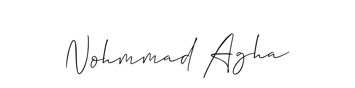 It looks lik you need a new signature style for name Nohmmad Agha. Design unique handwritten (Allison_Script) signature with our free signature maker in just a few clicks. Nohmmad Agha signature style 2 images and pictures png