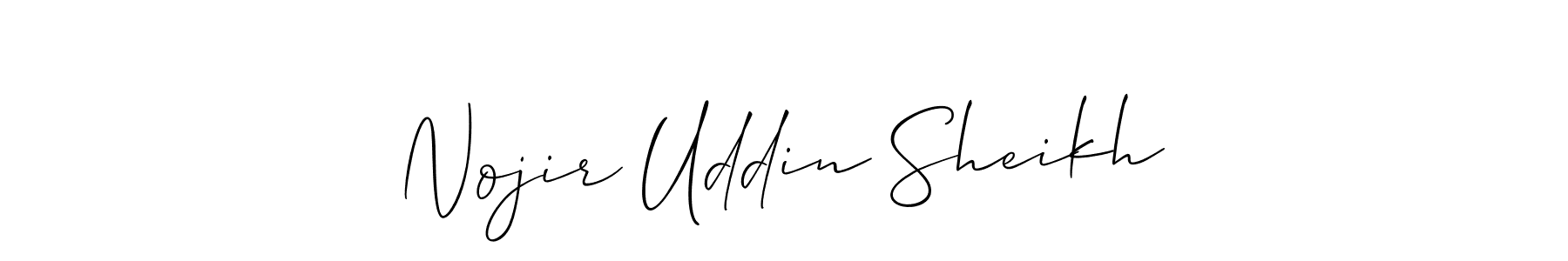 if you are searching for the best signature style for your name Nojir Uddin Sheikh. so please give up your signature search. here we have designed multiple signature styles  using Allison_Script. Nojir Uddin Sheikh signature style 2 images and pictures png