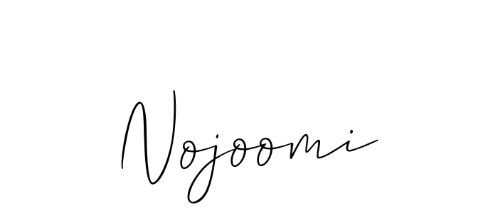 Make a beautiful signature design for name Nojoomi. With this signature (Allison_Script) style, you can create a handwritten signature for free. Nojoomi signature style 2 images and pictures png