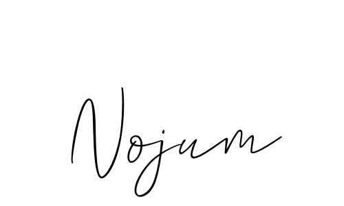Create a beautiful signature design for name Nojum. With this signature (Allison_Script) fonts, you can make a handwritten signature for free. Nojum signature style 2 images and pictures png