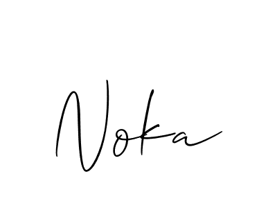 How to Draw Noka signature style? Allison_Script is a latest design signature styles for name Noka. Noka signature style 2 images and pictures png
