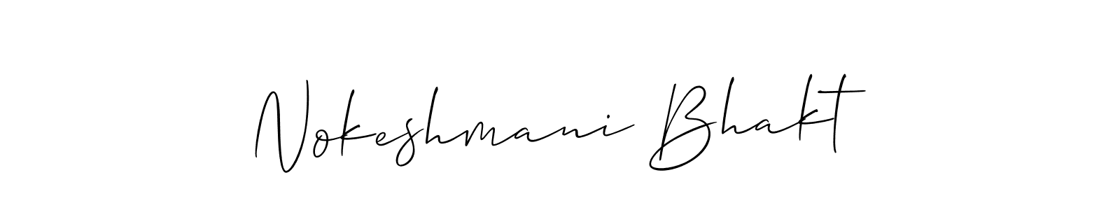 Use a signature maker to create a handwritten signature online. With this signature software, you can design (Allison_Script) your own signature for name Nokeshmani Bhakt. Nokeshmani Bhakt signature style 2 images and pictures png