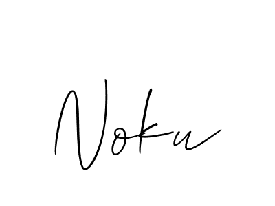 How to Draw Noku signature style? Allison_Script is a latest design signature styles for name Noku. Noku signature style 2 images and pictures png