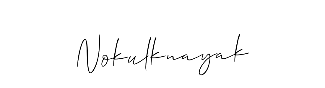 Use a signature maker to create a handwritten signature online. With this signature software, you can design (Allison_Script) your own signature for name Nokulknayak. Nokulknayak signature style 2 images and pictures png