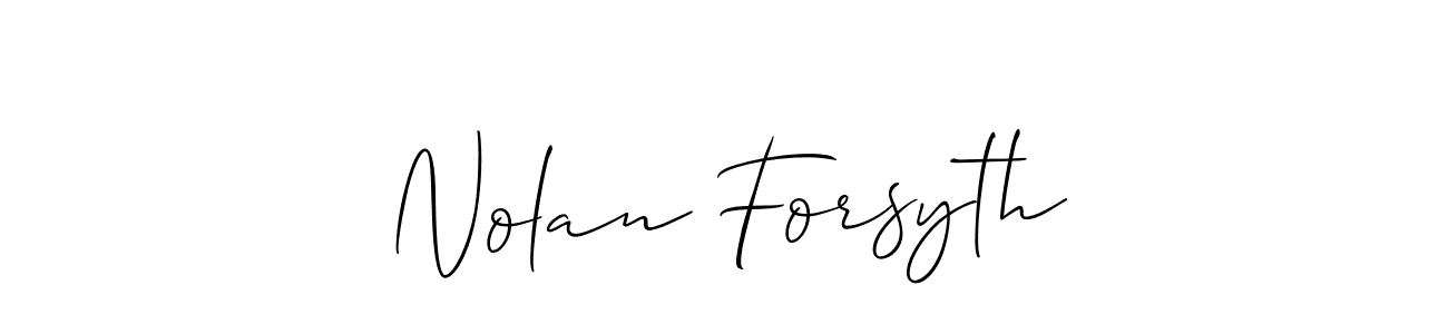 Make a beautiful signature design for name Nolan Forsyth. With this signature (Allison_Script) style, you can create a handwritten signature for free. Nolan Forsyth signature style 2 images and pictures png