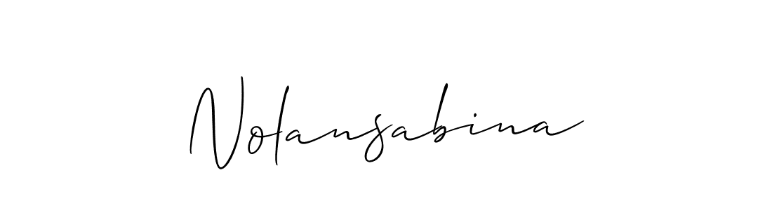 How to make Nolansabina signature? Allison_Script is a professional autograph style. Create handwritten signature for Nolansabina name. Nolansabina signature style 2 images and pictures png