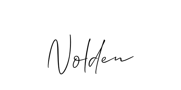 Design your own signature with our free online signature maker. With this signature software, you can create a handwritten (Allison_Script) signature for name Nolden. Nolden signature style 2 images and pictures png