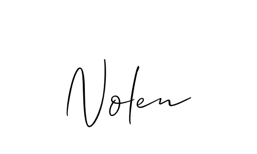 Also You can easily find your signature by using the search form. We will create Nolen name handwritten signature images for you free of cost using Allison_Script sign style. Nolen signature style 2 images and pictures png