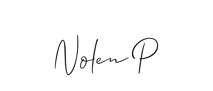 if you are searching for the best signature style for your name Nolen P. so please give up your signature search. here we have designed multiple signature styles  using Allison_Script. Nolen P signature style 2 images and pictures png